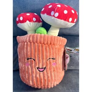 Floral Friends  Plush Tall Mushroom 11" Kawaii NWT Potted Plant Toy Factory